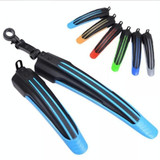 5 Sets  Dual Color Bicycle Mudguard Mountain Bike Fenders Set(Dark Blue)