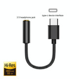 TA11-R USB-C / Type-C Male to 3.5mm Audio Female TPE Braid Earphone Adapter(Black)