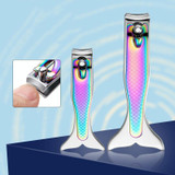 3 PCS Small Color Titanium Nail Clipper Gradient Mermaid Handle Nail Clipper Nail Art Tool