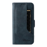 For Samsung Galaxy A51 4G Dual Buckle Card Wallet Calf Leather Phone Case(Blue)