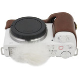 1/4 inch Thread PU Leather Camera Half Case Base for Sony ZV-E10 / ZV-E10L (Black)