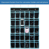 30 Grid Non-woven Transparent Mobile Phone Hanging Bag(Black)