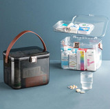 AA329 Double Layer Transparent Home Medicine Box Large Capacity Medicine Box(White)