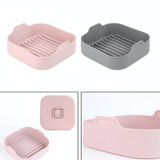 Air Fryer Silicone Grill Pan Accessories, Size: Square 20.5 cm(Coffee)