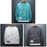 Fake Two-piece Crew-neck Long-sleeve T-shirt (Color:Sky Blue Size:115)