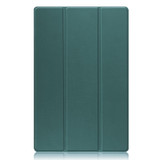 For Samsung Galaxy Tab S8 Ultra Three-folding Holder Custer Texture Leather Tablet Case(Green)