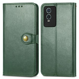 For vivo Y76s Solid Color Leather Buckle Phone Case(Green)