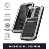 For Samsung Galaxy S22 5G R-JUST Metal + Silicone Holder Phone Case(Silver)
