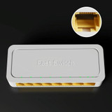 8-Ports 100M RJ45 Mini Switch Home Plug-and-Play Bypass Unmanaged Network Splitter for Bedroom Network Monitoring