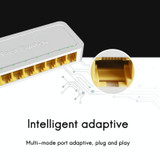 8-Ports 100M RJ45 Mini Switch Home Plug-and-Play Bypass Unmanaged Network Splitter for Bedroom Network Monitoring