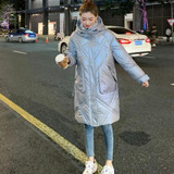 Glossy Loose Down Padded Jacket (Color:Grey Size:XXXL)