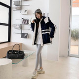 Color Matching White Duck Down Padded Jacket (Color:White Size:L)