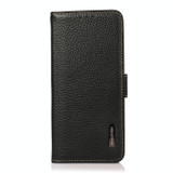 For Samsung Galaxy S20 FE KHAZNEH Side-Magnetic Litchi Genuine Leather RFID Phone Case(Black)