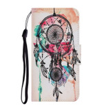 For Samsung Galaxy S22 5G Coloured Drawing Pattern Leather Phone Case(Wind Chimes)