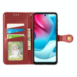 For Motorola Moto G60s Solid Color Leather Buckle Phone Case(Red)