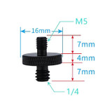 4 PCS Screw Adapter A25 1/4 Male to M5 Male Screw