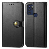 For Motorola Moto G60s Solid Color Leather Buckle Phone Case(Black)