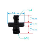 4 PCS Screw Adapter A27 1/4 Male to M8 Male Screw