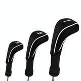 3 in 1 No.1 / No.3 / No.5 Golf Club Protective Cover(Black)