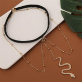 2 PCS BT192-1 Elastic Snake Long Anklet Body Chain Accessories(Gold)