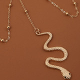 2 PCS BT192-1 Elastic Snake Long Anklet Body Chain Accessories(Gold)