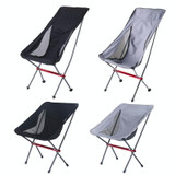 Camping Leisure Fishing Aluminum Alloy Portable Folding Chair, Size:Large(Black)
