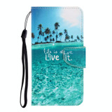 For Xiaomi Redmi Note 11 Global 3D Colored Drawing Horizontal Flip Leather Phone Case(Coconut Tree)