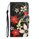 For Xiaomi Redmi Note 11 Global 3D Colored Drawing Horizontal Flip Leather Phone Case(Red Flower)