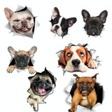 Personality Puppy 3D Car Stickers Waterproof Car Body Block Scratches Simulation Stickers(Big Ear Dog)