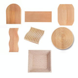 Medium Wavy Wooden Tray Photography Shooting Props