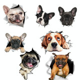 Personality Puppy 3D Car Stickers Waterproof Car Body Block Scratches Simulation Stickers(Pugs)