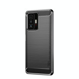 For Xiaomi Mi 11T / 11T Pro MOFI Gentleness Series Brushed Texture Carbon Fiber Soft TPU Phone Case(Black)