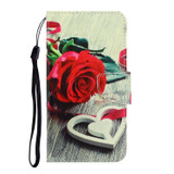 For Xiaomi Redmi Note 11 Global 3D Colored Drawing Horizontal Flip Leather Phone Case(Red Rose)