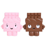 2 PCS TTPU1225 Slow Rebound Cartoon Cute Chocolate Decompression Toy(Pink)