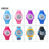 SKMEI 1451 LED Digital Stopwatch Chronograph Luminous Children Sports Electronic Watch(Transparent Purple)