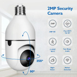 DP17 2.0 Million Pixels Dual Light Source Smart Dual-band WiFi 1080P HD Outdoor Network Light Bulb Camera, Support Infrared Night Vision & Two-way Audio & Motion Detection & TF Card