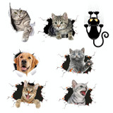 4 PCS 3D Simulation Animal Personality Car Stickers Glass Car Door Scratches Decorative Occlusion Stickers(Cat Style 6)