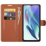 For Motorola Moto G50 5G Litchi Texture Horizontal Flip Protective Case with Holder & Card Slots & Wallet(Brown)