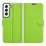 For Samsung S22 Litchi Texture Horizontal Flip Protective Case with Holder & Card Slots & Wallet(Green)