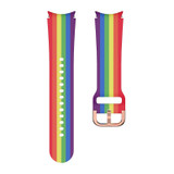 For Samsung Galaxy Watch4 / Watch4 Classic Silicone Printing Watch Band(Rainbow)