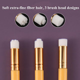 6 PCS Soft Hair Nasal Washing Brush To Remove Blackheads And Deep Cleansing Nose Pore Shrinkage Cleaning Brush, Exterior color:  Flat Head Wood Silver