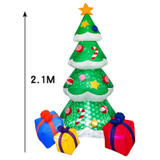 Santa Claus Christmas Tree Snowman Inflatable LED Luminous Christmas Ornaments, US Plug(QM0201-2.1M)