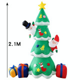 Santa Claus Christmas Tree Snowman Inflatable LED Luminous Christmas Ornaments, US Plug(QM0203-2.1M)