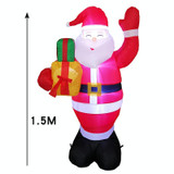 Santa Claus Christmas Tree Snowman Inflatable LED Luminous Christmas Ornaments, US Plug(QM0101-1.5M)