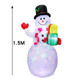 Santa Claus Christmas Tree Snowman Inflatable LED Luminous Christmas Ornaments, US Plug(QM0001-1.5M)