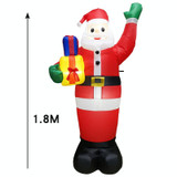 Santa Claus Christmas Tree Snowman Inflatable LED Luminous Christmas Ornaments, US Plug(QM0103-1.8M)