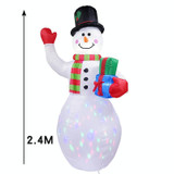 Santa Claus Christmas Tree Snowman Inflatable LED Luminous Christmas Ornaments, US Plug(QM0002-2.4M)