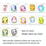 50 PCS Children Cartoon Animal Flower Arm Sticker Water Transfer Tattoo Sticker(W-066)