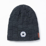 RG5-BL Bluetooth LED Lighting Music Knit Hat Plus Velvet Night Running Lamp Hat(Dark Gray)