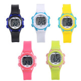 JNEW 9688-6 Children Multi-Function Colorful Backlight Waterproof Sports Electronic Watch(Rose Red)